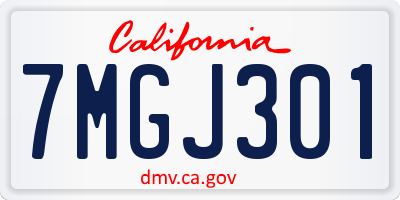 CA license plate 7MGJ301