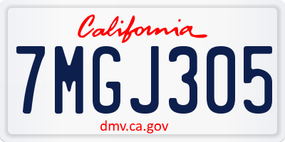 CA license plate 7MGJ305