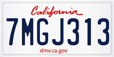 CA license plate 7MGJ313