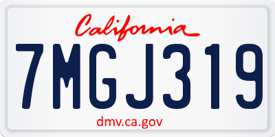 CA license plate 7MGJ319