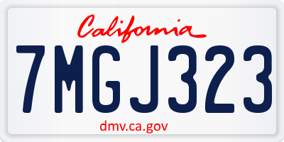 CA license plate 7MGJ323