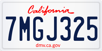 CA license plate 7MGJ325
