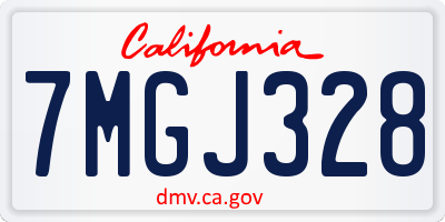 CA license plate 7MGJ328