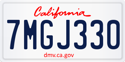CA license plate 7MGJ330