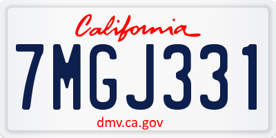 CA license plate 7MGJ331