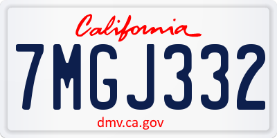 CA license plate 7MGJ332