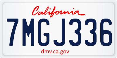 CA license plate 7MGJ336