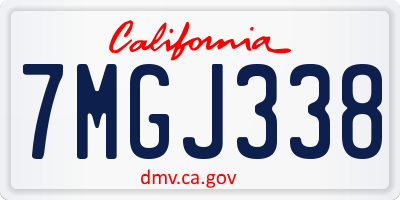 CA license plate 7MGJ338