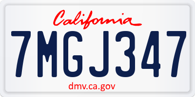 CA license plate 7MGJ347