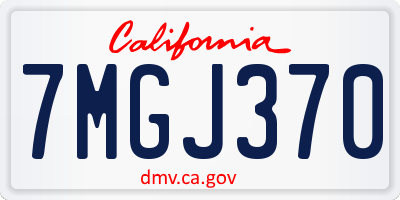 CA license plate 7MGJ370