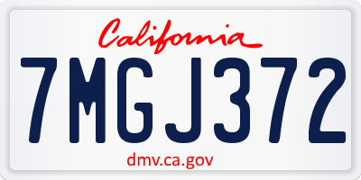 CA license plate 7MGJ372