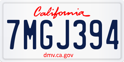 CA license plate 7MGJ394