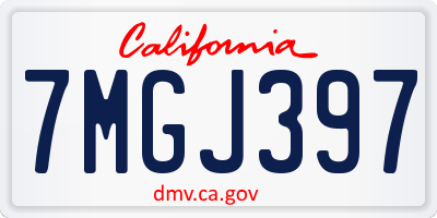 CA license plate 7MGJ397