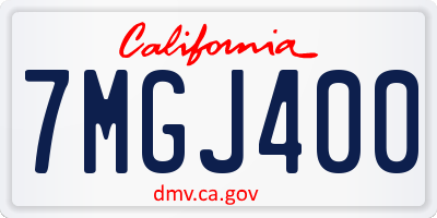 CA license plate 7MGJ400
