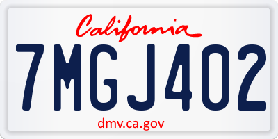 CA license plate 7MGJ402