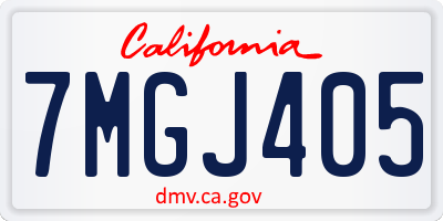 CA license plate 7MGJ405