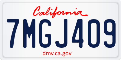 CA license plate 7MGJ409