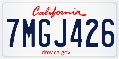 CA license plate 7MGJ426