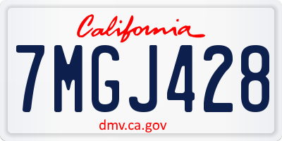 CA license plate 7MGJ428