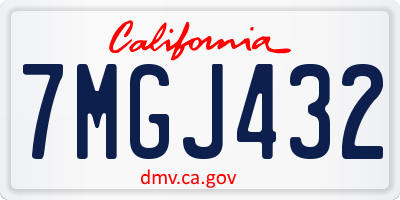 CA license plate 7MGJ432