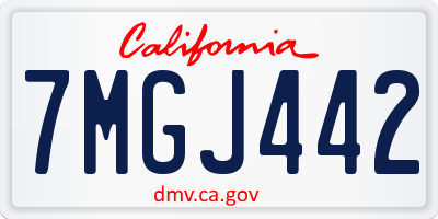 CA license plate 7MGJ442