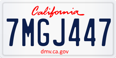 CA license plate 7MGJ447
