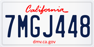 CA license plate 7MGJ448
