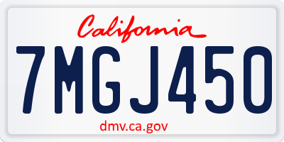CA license plate 7MGJ450