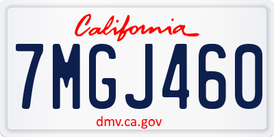 CA license plate 7MGJ460