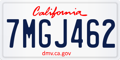 CA license plate 7MGJ462