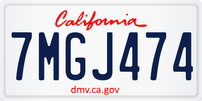 CA license plate 7MGJ474
