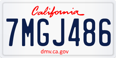 CA license plate 7MGJ486