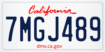 CA license plate 7MGJ489