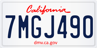 CA license plate 7MGJ490
