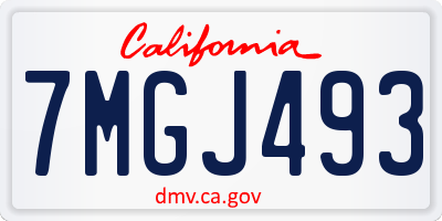 CA license plate 7MGJ493