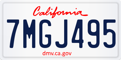 CA license plate 7MGJ495