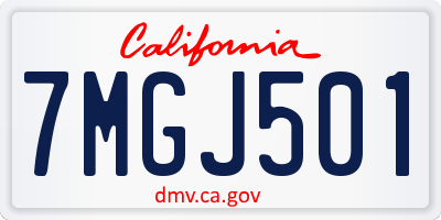 CA license plate 7MGJ501
