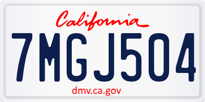 CA license plate 7MGJ504