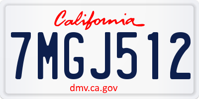 CA license plate 7MGJ512