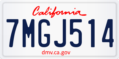 CA license plate 7MGJ514