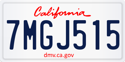 CA license plate 7MGJ515