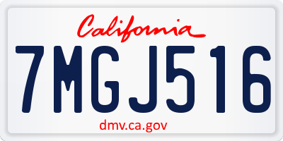 CA license plate 7MGJ516