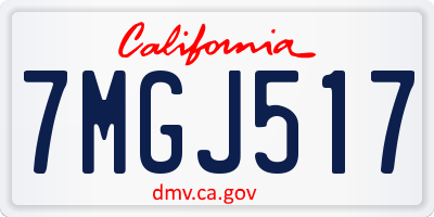 CA license plate 7MGJ517