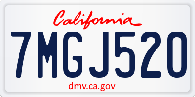 CA license plate 7MGJ520