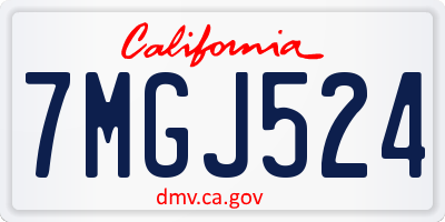 CA license plate 7MGJ524