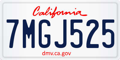 CA license plate 7MGJ525