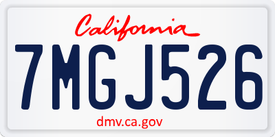 CA license plate 7MGJ526