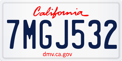 CA license plate 7MGJ532