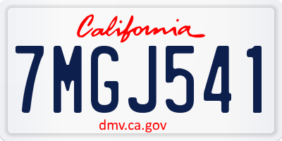 CA license plate 7MGJ541