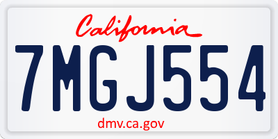 CA license plate 7MGJ554